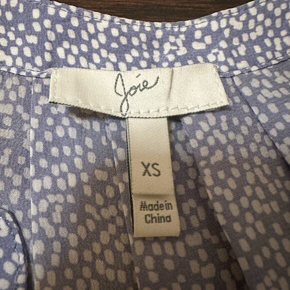 Joie light blue & white dot print silk tank top size XS - Picture 6 of 11